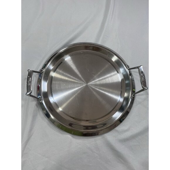 All Clad 15” Round Serving Tray Gourmet Stainless Entertaining, Two Handles - Picture 1 of 5